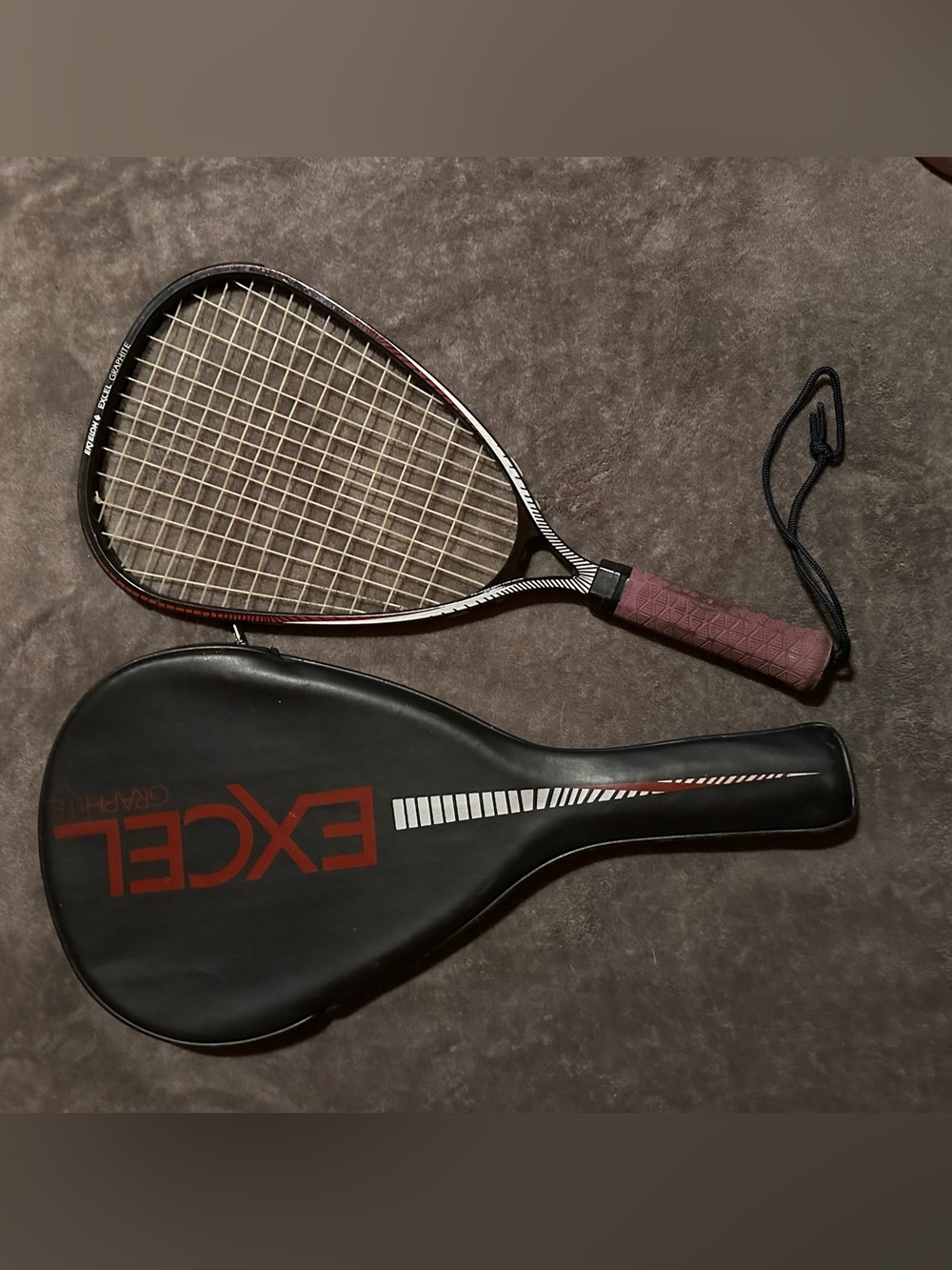 Vintage Ektelon Excel Graphite Racquetball Racquet with Original Cover.